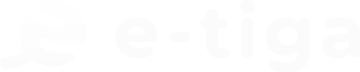 e-tigaの白いロゴ